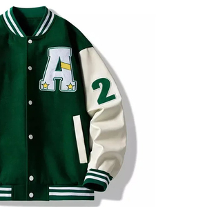 OEM Custom Baseball Letterman Varsity <b>Jackets</b> <b>Men</b> Wool Leather Sleeves College Bomber <b>Jacket</b> With Embroidery Logo - Product Image 5