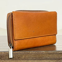 Dompet kecil kulit asli untuk wanita, dompet kecil kulit asli buatan tangan, dompet kulit serat penuh kasual cantik gaya baru