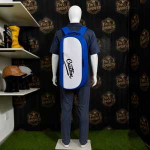 Sac de voyage en toile bleu et blanc avec logo personnalisé, fermeture à glissière, compartiment imperméable pour chaussures, grande capacité, sac de sport - Product Image 5