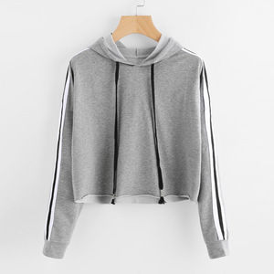 Sudadera con Capucha Corta de Felpa para Mujer, 100% Algodón, Bordada, de Manga Larga, Transpirable, Estilo Deportivo para Invierno - Product Image 6