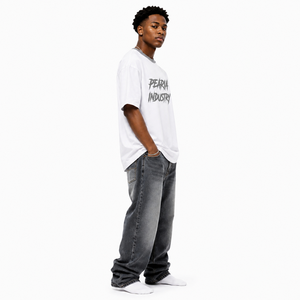 Jean large délavé pour homme, coupe oversize, style streetwear, marque personnalisée - Product Image 2