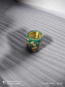 เตาเผาบัคฮูร์หรูหราสไตล์ศิลปะอาหรับ ทำจากเรซิ่นอีพ็อกซี่และไม้ธรรมชาติ สำหรับอูด บุคฮูร์ และการตกแต่งภายในอย่างมีระดับ - Product Image 2