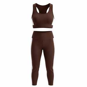Vêtements de sport pour femmes, ensemble de yoga 2 pièces, tenue de fitness, ensemble de yoga hautement élastique, vêtements d'entraînement respirants, ensemble actif - Product Image 1