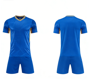ชุดเสื้อฟุตบอลชายสีดำลายทองพร้อมกางเกงขาสั้น คอวี แขนสั้น ระบายเหงื่อได้ดี ทรงสปอร์ต เหมาะกับทุกฤดูกาล - Product Image 5