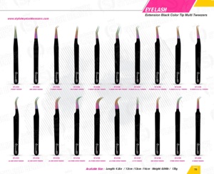 Pince à épiler en forme de L pour l'isolation du volume, en acier inoxydable, fournisseur d'outils pour les cils, vente en gros de pinces à épiler pour les cils, pinces à épiler professionnelles pour les cils - Product Image 6