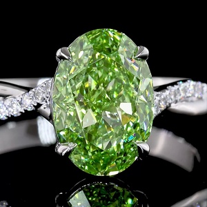 Bague de fiançailles en or blanc 14 carats avec diamant ovale de laboratoire de 2 carats certifié IGI, motif vague infinie torsadée, cadeau idéal - Product Image 3