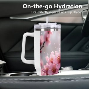 Vaso Térmico de Acero Inoxidable de 40 oz con Diseño de Flor de Cerezo para Uso en Exteriores - Product Image 3