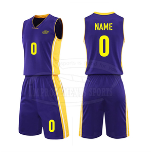Uniformes de baloncesto antiarrugas para hombres fabricados en poliéster de material duradero profesional - Product Image 1