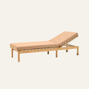 Outdoor Wooden <b>Sun</b> <b>Lounger</b> with <b>Cushion</b> – Modern Scandinavian Poolside Furniture - Product Image 3