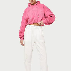 Hoodies courts pour femmes, décontractés, pour l'hiver, 100% coton, respirants, écologiques, avec logo personnalisé sur le devant, designs personnalisés - Product Image 6