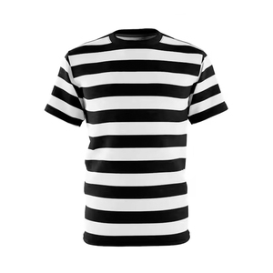 Nueva Camiseta de Algodón de Alta Calidad a Rayas para Hombre, Camiseta Oversize con Hombros Caídos, Camiseta Negra a Rayas para Hombre, Ropa Casual - Product Image 2