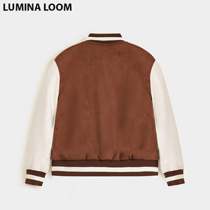 Blouson universitaire d'hiver personnalisé brodé en gros, en laine, style baseball, avec motif lettres, col montant et logo frontal, OEM - Product Image 2