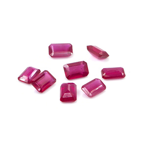 Rubis naturels de Bangkok, octogones calibrés 3x5mm, pierres précieuses de rubis naturelles facettées pour la fabrication de bijoux, prêtes à l'emploi - Product Image 1