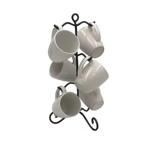 Metal <b>Mug</b> Hanger Vintage Scroll Crown <b>Black</b> Metal Coffee <b>Mug</b> Stand Kitchen Storage Tabletop Cup Display Tree <b>Mug</b> Holder - Product Image 3