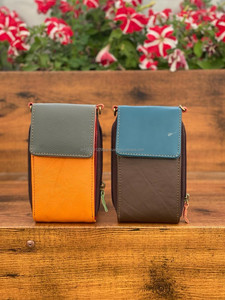 Nouvelle version multicolore femmes élégant véritable fait à la main en cuir recyclé Mobile sac à bandoulière à la mode épaule bandoulière chaud - Product Image 4