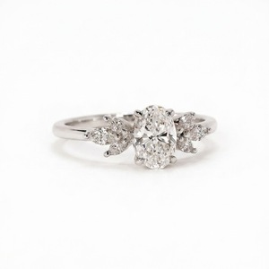 1.24CT Oval Diamond Engagement <b>Ring</b> 18K Real Gold E VVS2 Clarity Lab Grown Diamond Wedding <b>Ring</b> Cluster Dainty <b>Ring</b> Promise <b>Ring</b> - Product Image 1