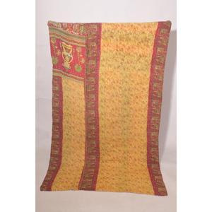 Indian Vintage <b>Kantha</b> Quilt Handcrafted Cotton Reversible Bedcover <b>Throw</b> Blanket Unique Bedding - Product Image 2