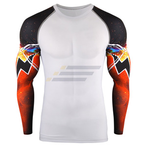 บริการ OEM เสื้อรัดรูปผู้ชายแบบเรียบ ขายดีที่สุด เสื้อรัดรูปผู้ชายแบบสั่งทำพิเศษ เสื้อรัดรูปแขนยาวแบบซับลิเมชั่น - Product Image 2