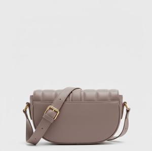 Genuine Leather Quilted crossbody bag for women with gold <b>lock</b> flap closure classic style all season daily use - Product Image 3