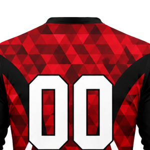 Ensemble de vêtements de sport pour hommes, uniforme de volley-ball sublimé rouge et noir, manches longues, polyester léger, vêtements de compétition pour équipe - Product Image 5