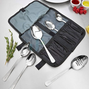 Cuillères de chef en acier inoxydable, ustensiles de cuisine durables, poignée ergonomique, surface lisse, pour cuisiner, remuer, servir - Product Image 4