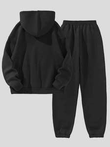 Conjunto Deportivo de Felpa Francesa con Capucha, 100% Algodón, Estampado, Transpirable, Casual, de Manga Larga, Premium, Elegante y Cómodo para Invierno - Product Image 3