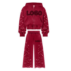 <b>Red</b> <b>Glitter</b> Dot Print Loose Fit Full Length Tracksuit Pants Elastic Waist Side Pockets Casual Autumn Wear - Product Image 5
