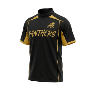 Chaquetas OEM Zip Up Cage para hombre, de manga larga, con cuello alto y media cremallera, 100% poliéster, estilo béisbol. - Product Image 4