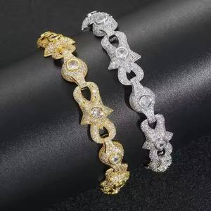 Bracelet de luxe en moissanite de qualité supérieure, style hip-hop, chaîne cubaine sertie de diamants, idéal pour mariage, fête, anniversaire - Product Image 4