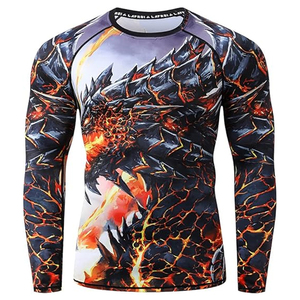 เสื้อแรชการ์ดแขนยาวผู้ชาย พิมพ์ลายกราฟิก ป้องกันรังสียูวี แห้งเร็ว รับผลิตแบบ OEM พร้อมสกรีนแบรนด์ - Product Image 3