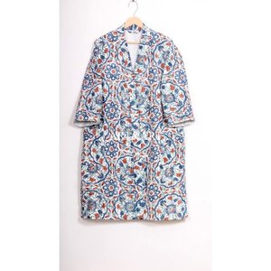 Indian Handmade Cotton Kantha Kimono for <b>Woman</b> Man Stylish Beach Wear Bath <b>Robe</b> Japanese Style Floral Design Summer Gift - Product Image 2