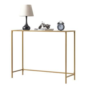 39.4\" Modern Console Sofa Table with Tempered Glass Top and Metal Frame for Entryway or Living Room Model 51028186 - Product Image 5