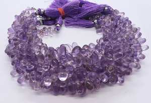 Cuentas de Amatista Natural Brasileña AAA, Forma de Lágrima Lisa, de 5x8 a 6x11 mm, Cuentas de Gema de Amatista para Fabricación de Joyas, Hilo de 8 Pulgadas - Product Image 4