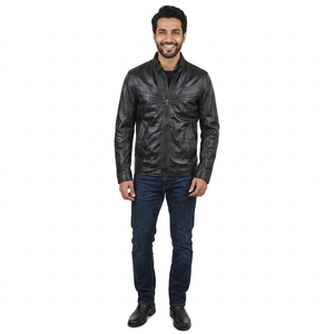 High Quality Men's PU Leather <b>Jacket</b> New Arrival Casual Stand Collar Design for <b>Winter</b> Motorcycle Riding <b>jacket</b> for men - Product Image 1