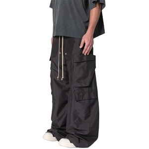 Wholesale Price <b>Oversized</b> Customized Baggy Fit Drawstring Nylon <b>Cargo</b> Pockets Stacked Men <b>Pants</b> BY BS 2026 - Product Image 2