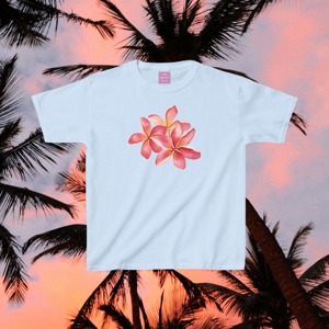 Trendy Y2K Aesthetic Floral Baby Tee, Aesthetic Frangipani Print Slim Fit Crop <b>Top</b>, Women’s Streetwear Summer Graphic T-shirt. - Product Image 4