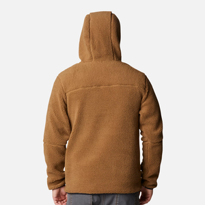 Men's Hooded Fleece Quarter Zip Thermal Sweatshirt Solid Color Front Logo Casual Winter Wear Oversized Fit 100% Cotton - Product Image 3