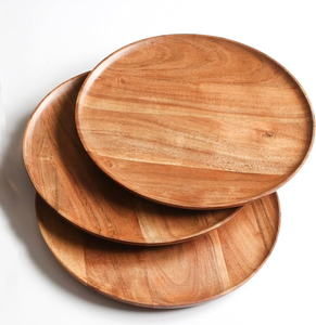 Assiette de présentation en bois faite à la main, design minimaliste, en bois massif, pour la table, la plus vendue - Product Image 5