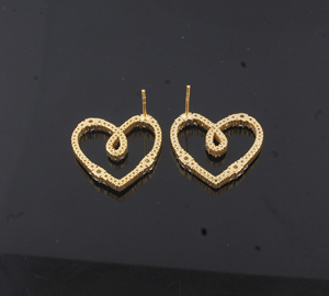 Minimalist Heart Gold Plated Earrings For Women Dainty Gold Plated Love Heart <b>Studs</b> <b>Small</b> Geometric Earring Wholesale - Product Image 5