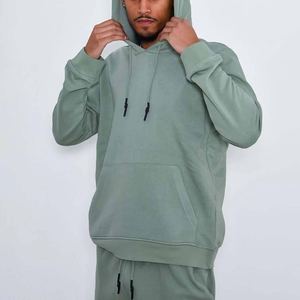 Ensemble de survêtement sport deux pièces pour homme, à manches longues, décontracté et respirant, en molleton 100% coton, avec logo personnalisé, dernière collection - Product Image 3