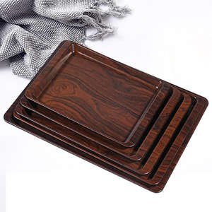 Plateau de service rectangulaire en bois d'acacia rustique classique avec poignées, provenant d'un fournisseur indien. - Product Image 5