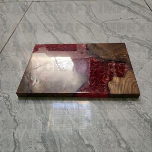 Tabla de cortar de madera con resina epoxi Cheese Art, 2.0 cm de grosor, apta para lavavajillas, desechable, para cortar alimentos cocinados en restaurantes, por UO INDIA - Product Image 1