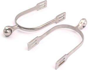 Prix de gros Éperons d'équitation en acier inoxydable Meilleure qualité Éperons de cowboy en acier inoxydable à bout rond pour l'entraînement et la compétition - Product Image 6