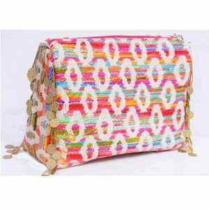 Sac à main en toile à motif géométrique, fermeture éclair, fait main, écologique, résistant à l'eau, durable, de haute qualité, portable pour femmes - Product Image 6