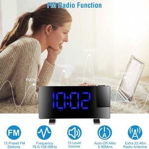 Radio Reloj Despertador Digital LED con Pantalla Curva de 7.7 Pulgadas, Doble Alarma, 4 Niveles de Intensidad, Función de 12/24 Horas, Relojes Especiales - Product Image 3