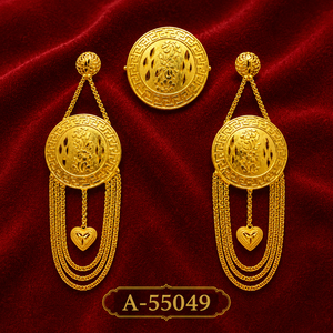 MOLL JEWELLERS Classic 24K Gold Plated Stud <b>Earrings</b> Women's Flower Pattern Heart Charm Coral Luxury Party Jewelry A-55049 - Product Image 1