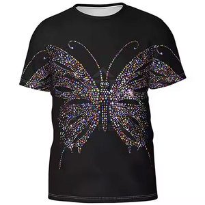 เสื้อยืดพลอยเทียมหรูหราสำหรับผู้ชายดีไซน์ระยิบระยับสวมใส่สบายสำหรับงานปาร์ตี้และสไตล์แฟชั่น - Product Image 2