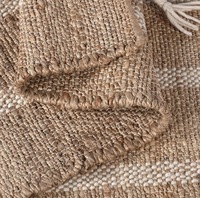 Handgewebter geflochtener Natur-Juteteppich, umweltfreundlicher Teppich mit einfarbigem Muster, flachem Flor und mittlerer Dicke, Jute-Rückseite, für den Wohnbereich