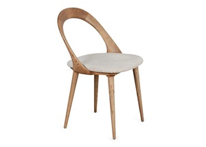 Silla de Comedor de Madera de Teca Sólida, Ecológica, Duradera y de Diseño Moderno, con Respaldo en Forma de Lazo y Asiento Tapizado, para Restaurantes - Product Image 2