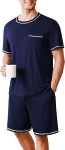 Conjunto de Pijama para Hombre Eko uaer, Camisa de Manga Corta y Pantalones Cortos, Ropa de Dormir Suave de 2 Piezas con Bolsillos - Product Image 3
